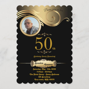Convite 50º,Homem de Aniversário qualquer idade, deco de