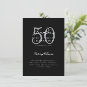 Convite 50º Programa de Aniversário do Elegante Preto Prat