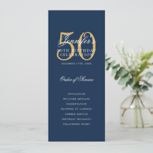 Convite 50º Programa de Aniversário, Marinho Dourado Azul