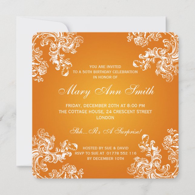 Convite 50. ª Festa de aniversário de espirais de safra 2  (Frente)