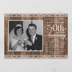 Convite 50.º aniversário de casamento da Rússia Lace Br