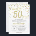 Convite 50.º Aniversário do Diamante Dourado com Lítio<br><div class="desc">50º Convite de Aniversário com Dourado Fundo de Diamante Glitter. Dourado Confetti. Aniversário Adulto. Homens ou Mulheres Aniversário. Para mais personalização,  clique no botão "Personalizar" e use a ferramenta design para modificar este modelo.</div>