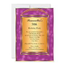 50.º Aniversário do Dourado Elegante Elegante Rosa