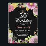 Convite 50.º Aniversário do Parlamento Europeu<br><div class="desc">50º Aniversário do Dia Floral para as Mulheres. Fundo do quadro negro,  branco,  cor de água. 13 16th 18th 21rua 40th 50th 60th 70 90 100th. Qualquer Idade.
Para mais personalização,  clique no botão "Personalizar" e use a ferramenta design para modificar este modelo.</div>