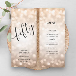 Convite 50. º Aniversário Menu Luzes com Lâmpadas Brilhant