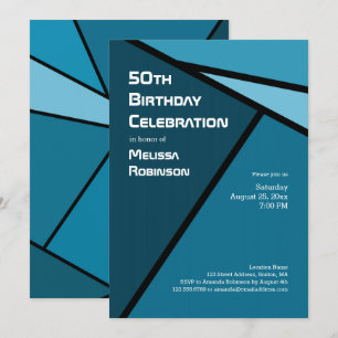 Convite 50.º Aniversário Moderno Formas Geométricas do 