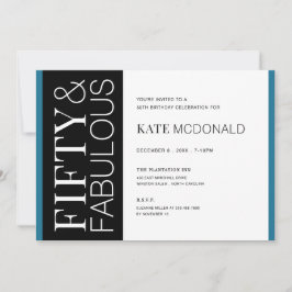 Convite 50 and Fabulous 50th Birthday Invitation