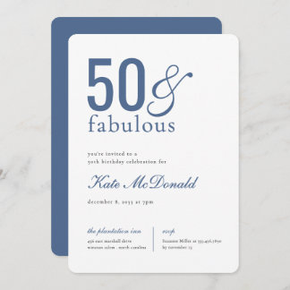 Convite 50 and Fabulous 50th Birthday Invitation