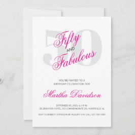 Convite 50 and Fabulous | 50th Birthday Invitation