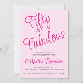 Convite 50 and Fabulous 50th Birthday Invitation