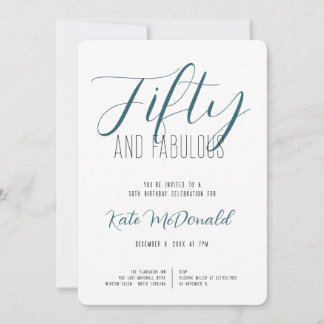 Convite 50 and Fabulous 50th Birthday Invitation