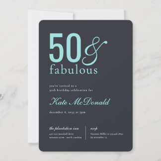 Convite 50 and Fabulous 50th Birthday Invitation