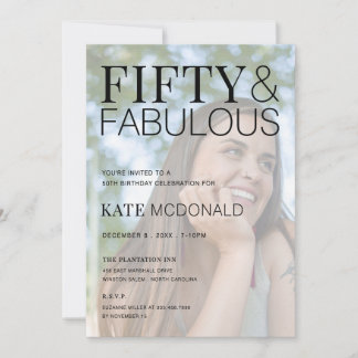 Convite 50 and Fabulous 50th Birthday Invitation