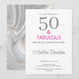 Convite 50 and Fabulous | 50th Birthday Invitation