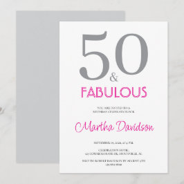 Convite 50 and Fabulous | 50th Birthday Invitation