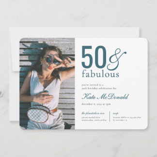 Convite 50 and Fabulous 50th Birthday Invitation