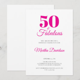 Convite 50 and Fabulous 50th Birthday Party invitation