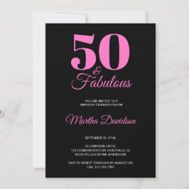 Convite 50 and Fabulous 50th Birthday Party invitation
