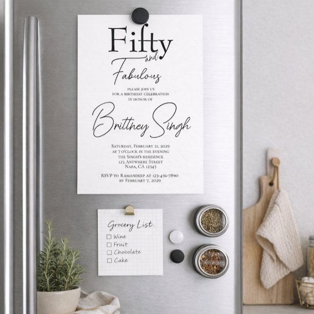 Convite 50 and Fabulous | 50th Birthday Party Invitation (Criador carregado)