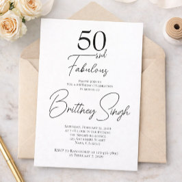 Convite 50 and Fabulous | 50th Birthday Party Invitation
