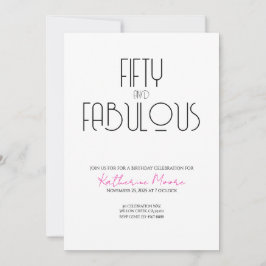 Convite 50 and Fabulous | 50th Birthday Party Invitation