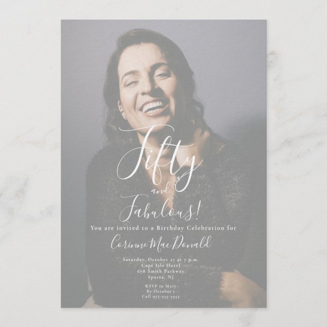 Convite 50 and Fabulous Birthday Party Invitation  (Frente)