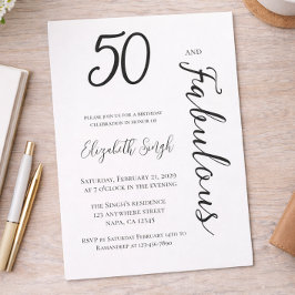 Convite 50 and Fabulous Birthday Party Invitation 