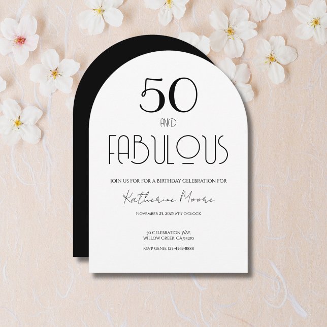 Convite 50 and Fabulous Fifty Birthday Invitation (Criador carregado)