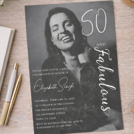 Convite 50 and Fabulous Photo Birthday Party Invitation 