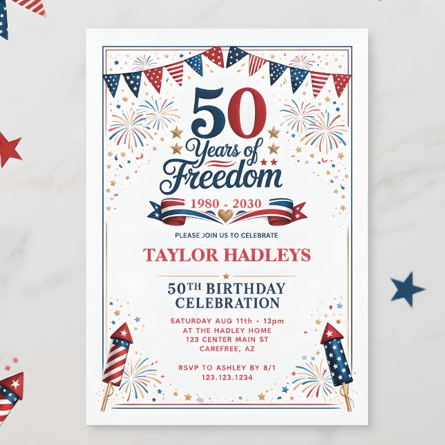 Convite 50 Anos de Liberdade 50º Aniversário (Criador carregado)
