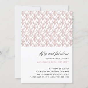 Convite 50 anos e 50 anos fabulosos de Art Deco