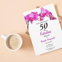 50 anos e fabuloso aniversário floral moderno rosa