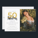 Convite 50 e Fabulosa 50ª Festa de aniversário de Fotograf<br><div class="desc">Celebre um marco notável com nosso exclusivo 50º convite de aniversário. Este cartão apresenta uma fotografia elegante da aniversariante projetada para honrar metade de um século com estilo e sofisticação. Quer você esteja planejando uma reunião íntima ou uma grandiosa família, nosso 50º convite de aniversário o ajudará a dar o...</div>
