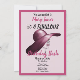 Convite 50 e Fabulosa Bacia de Aniversário Rosa