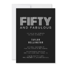 50 e Fabulosa Festa de aniversário Branca Preta Mo