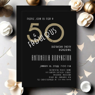 Convite 50 e fabulosa festa de aniversário de ouro branco 