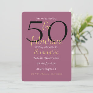 Convite 50 e Fabulosa Orquídea Dourada Púrpura 50. Anivers