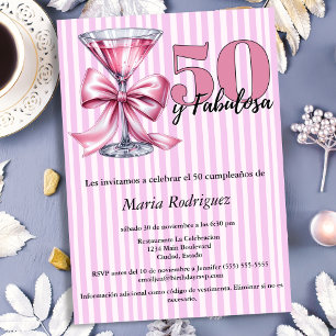 Convite 50 e Fabulosa Pink Martini Aniversário de 50 anos