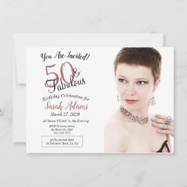 Convite 50 e fabulosa Rosa Dourada 50ª Foto de Festa de an