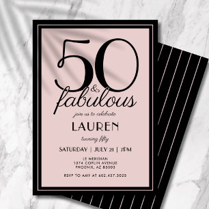 Convite 50 e Fabulosa tipografia moderna de negros feminin