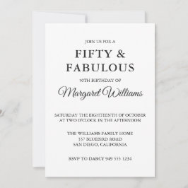 Convite 50 e fabulosas Bolinhas - Trendência Branca Negra