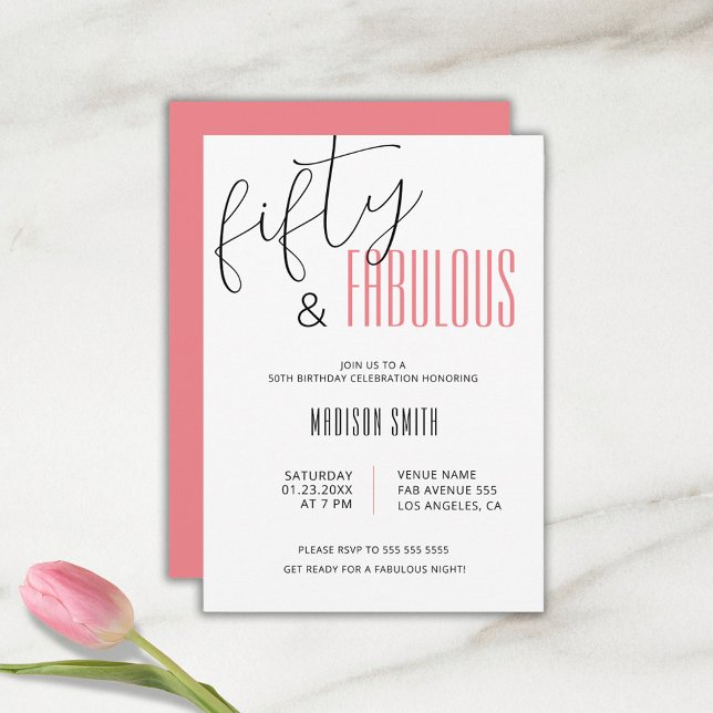 Convite 50 e Fabuloso 50º aniversário (Criador carregado)