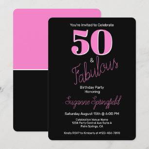 Convite 50 e Fabuloso 50. º Aniversário do Preto Rosa
