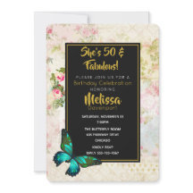 50 e fabuloso Aniversário com Vintage Collage Conv