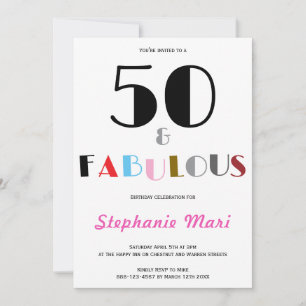 Convite 50 e Fabuloso Aniversário de 50 anos com Art Deco