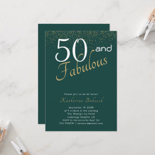 Convite 50 e Fabuloso Aniversário de 50 anos Esmeralda Ver