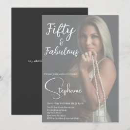 Convite 50 e Fabuloso | Aniversário de 50 anos Festa Branc