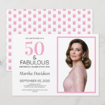 50 e Fabuloso Aniversário de 50 anos Rosa