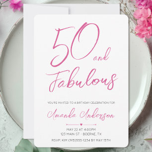 Convite 50 e Fabuloso Aniversário de Cinquenta Anos