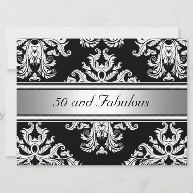 Convite 50 e Fabuloso Aniversário de Damask (Frente)